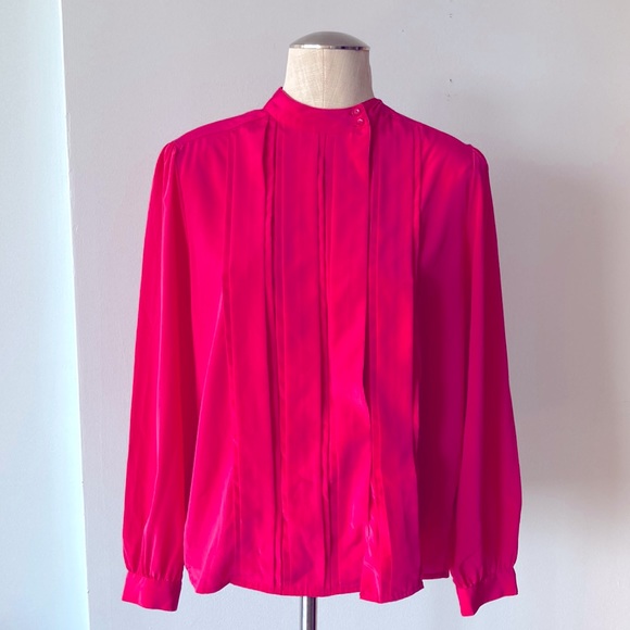 Vintage pink Impromptu Mandarin neck blouse - Picture 1 of 8